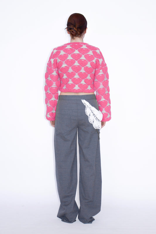 Maglia a cuori jacquard