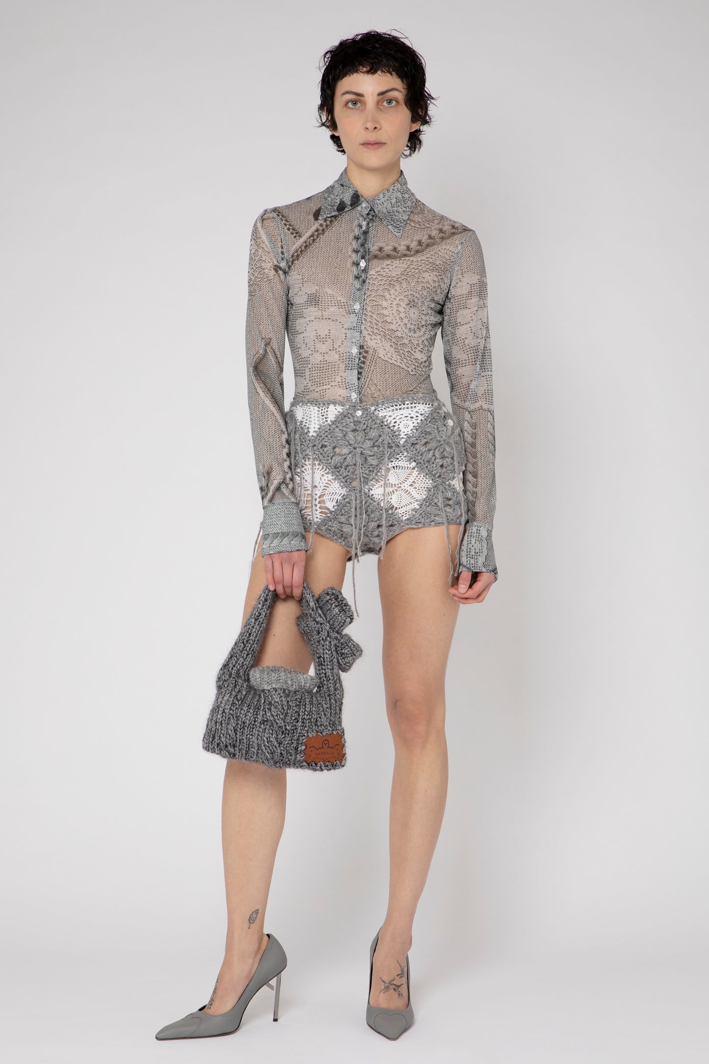 Camicia in tulle stampata