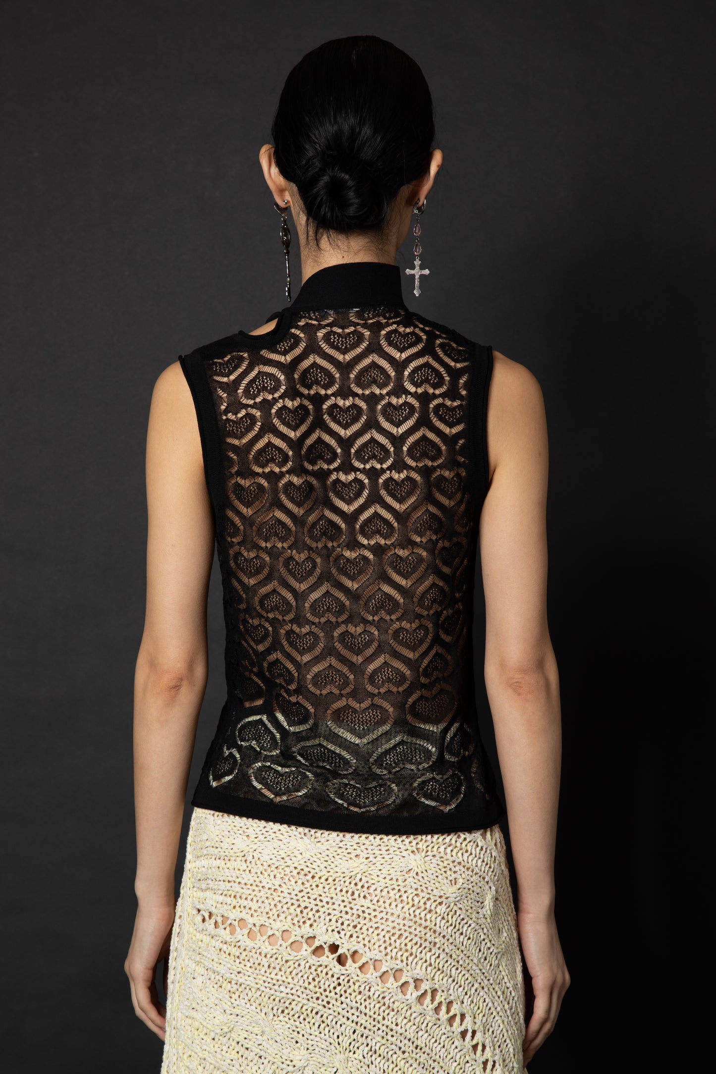 Top punto pizzo cuore