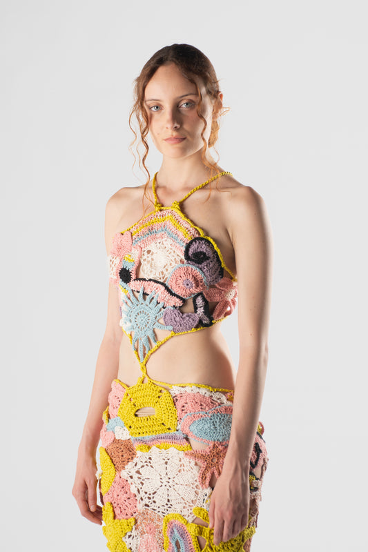 Abito patch uncinetto