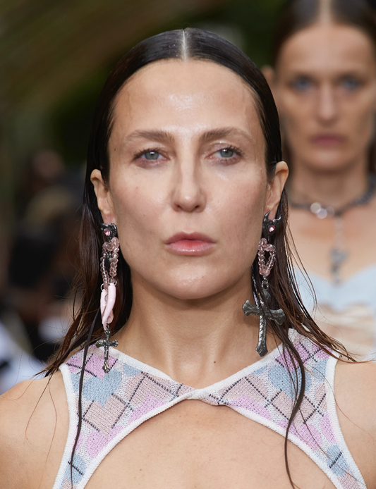 Orecchini pendenti cuore e perle