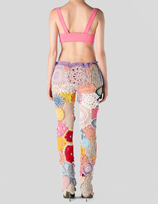 Pantalone patch uncinetto