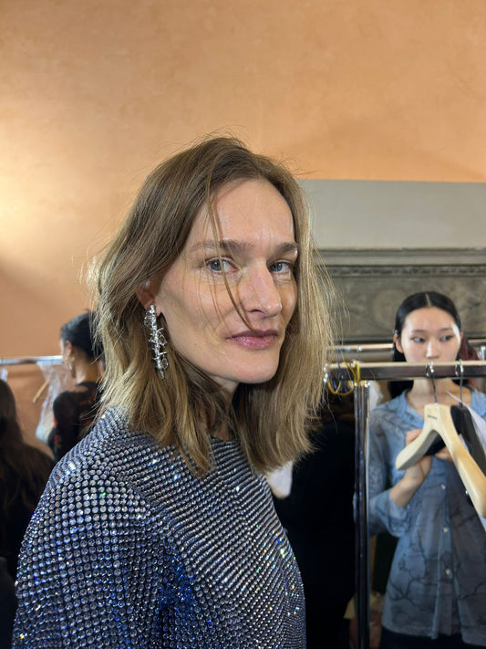 Orecchini ramo spinato e cristalli