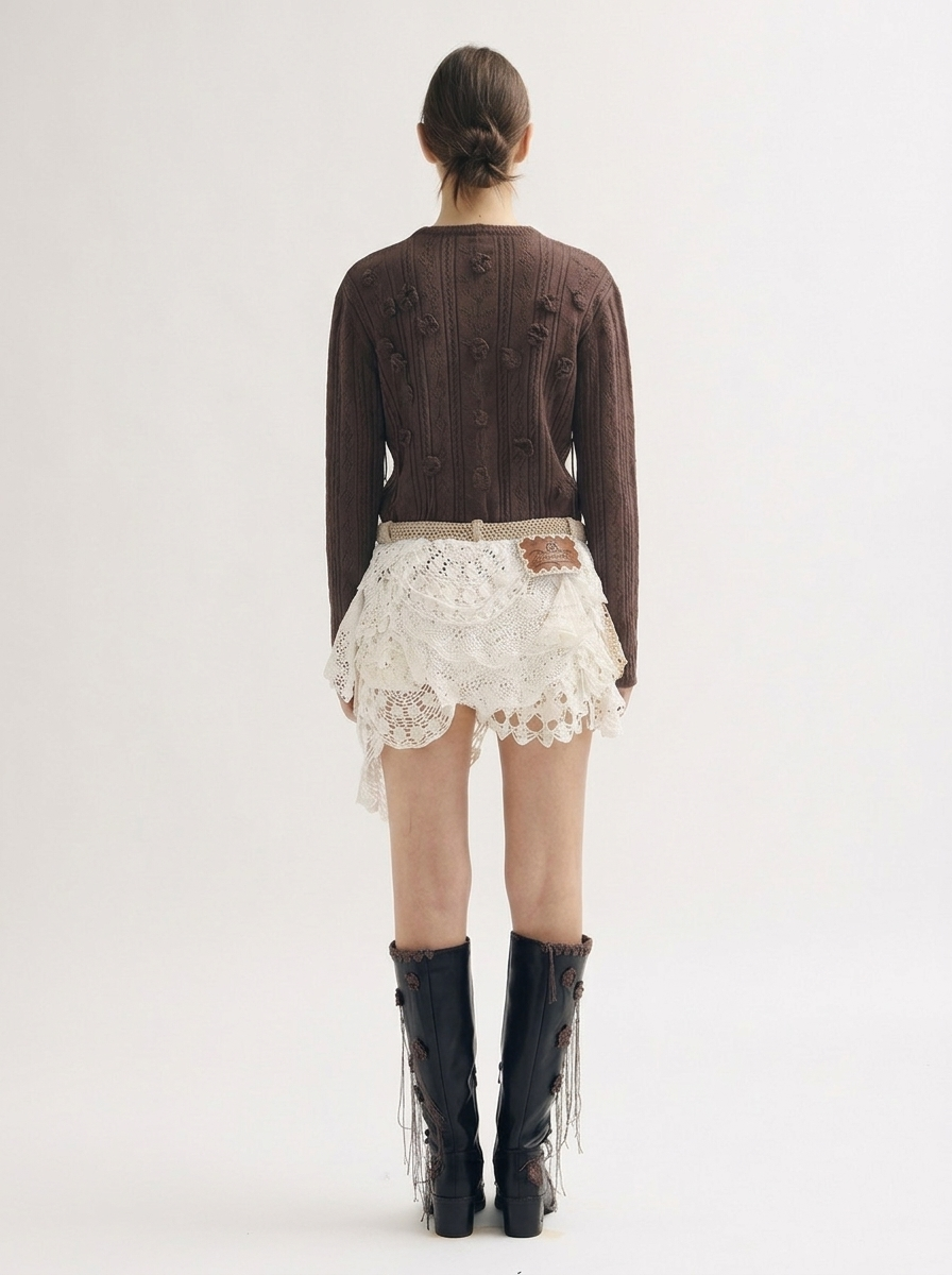 Flora crochet miniskirt