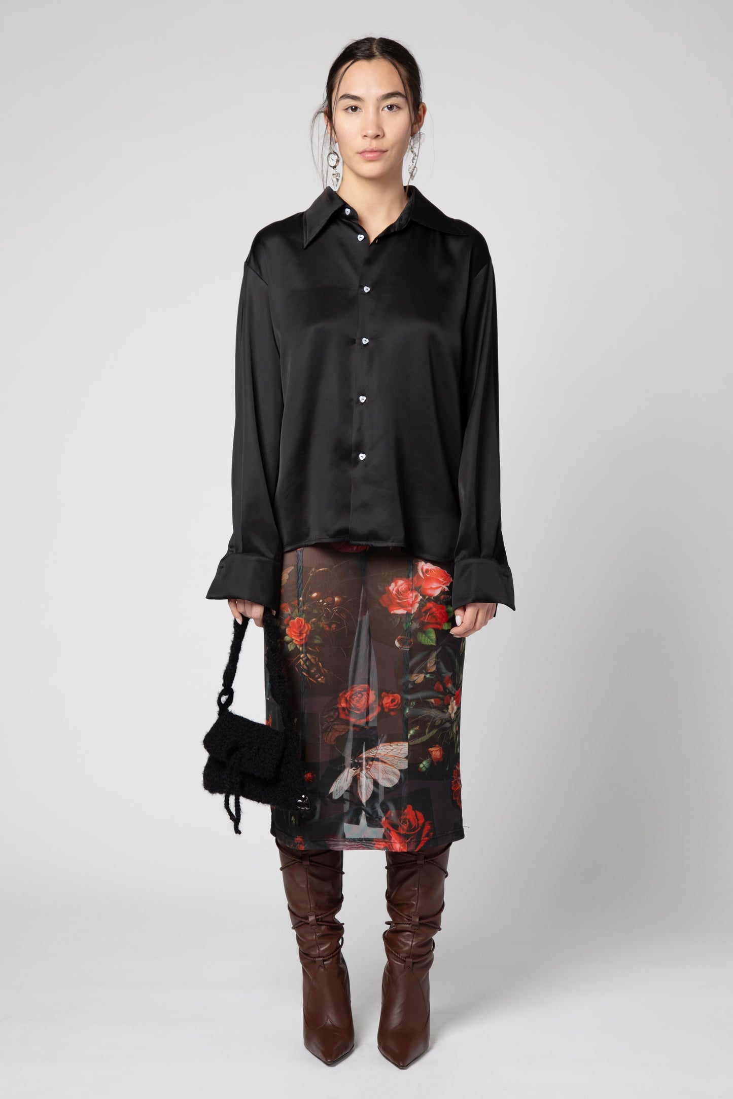 Camicia fiocco a cuore in raso