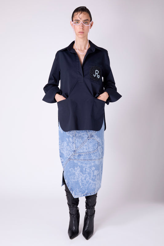 Camicia over con tasca patch