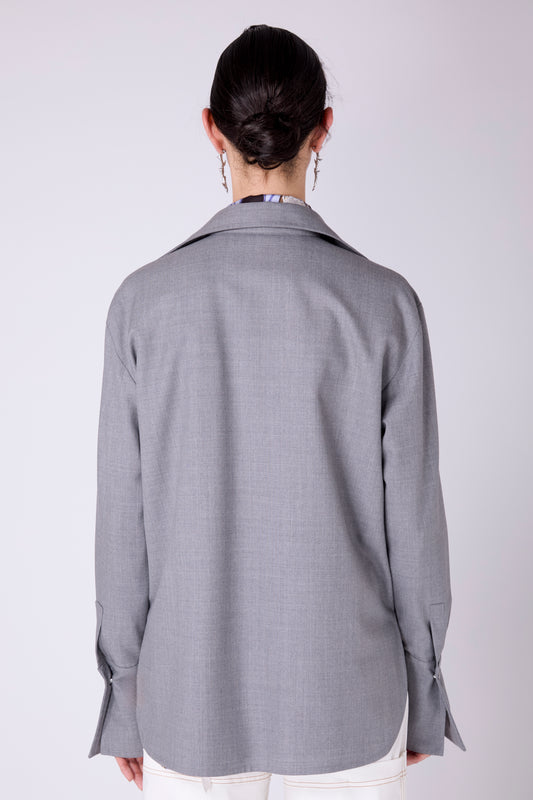 Camicia over con tasca patch