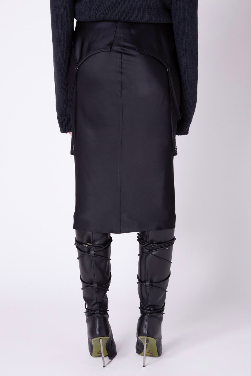 Longuette in raso piegata