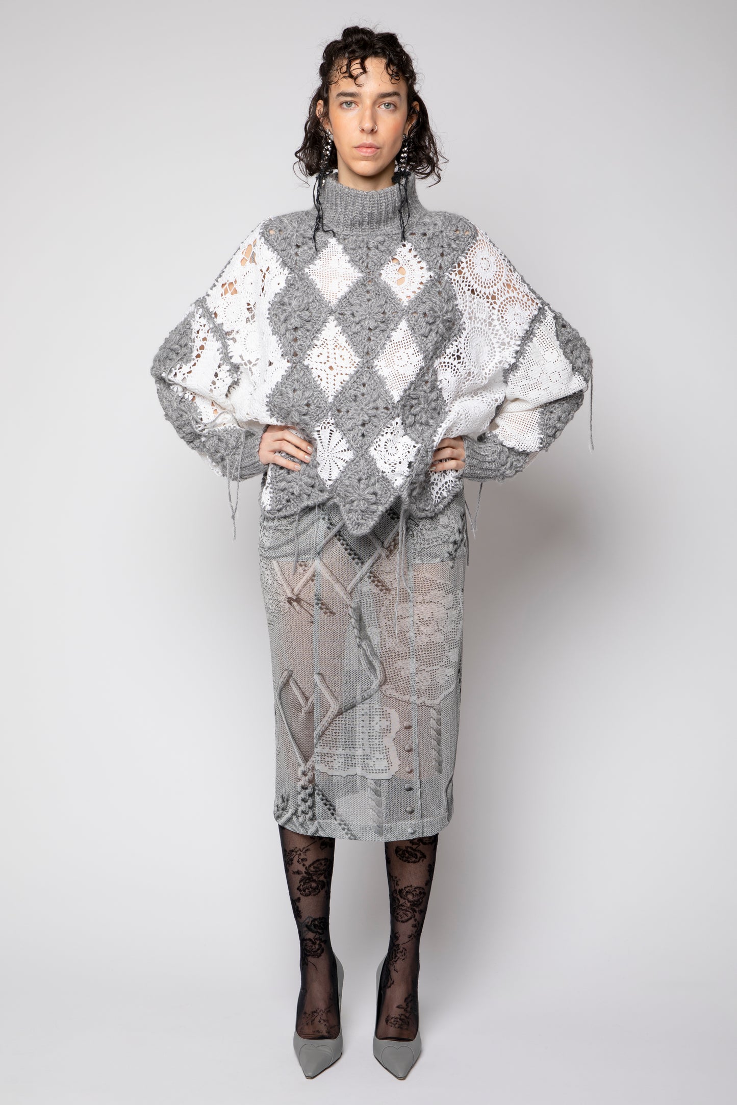 Longuette in tulle stampata