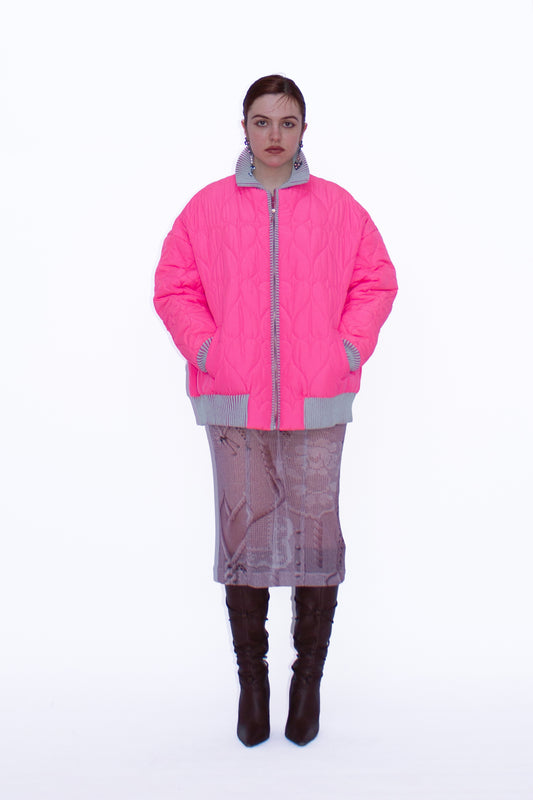 Bomber trapuntato a cuori