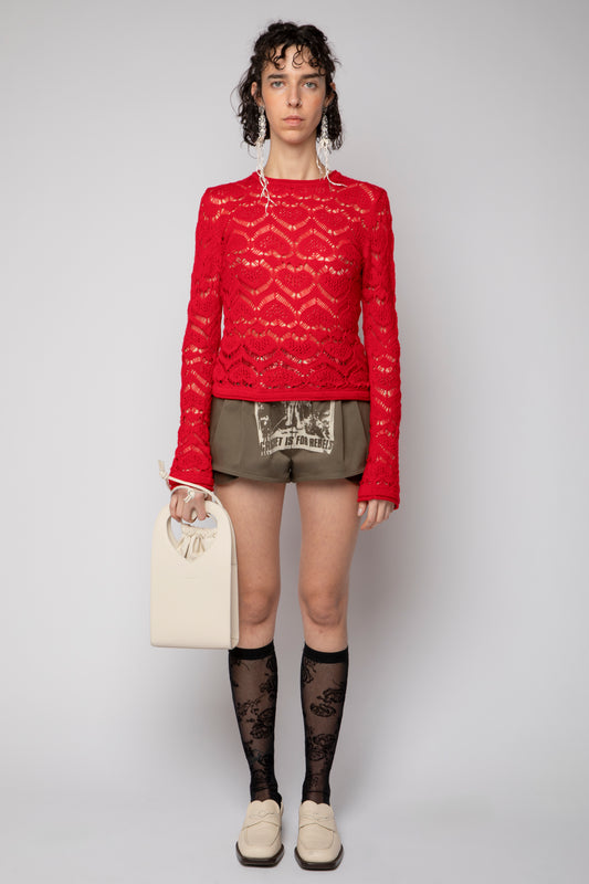 Girocollo punto pizzo cuore