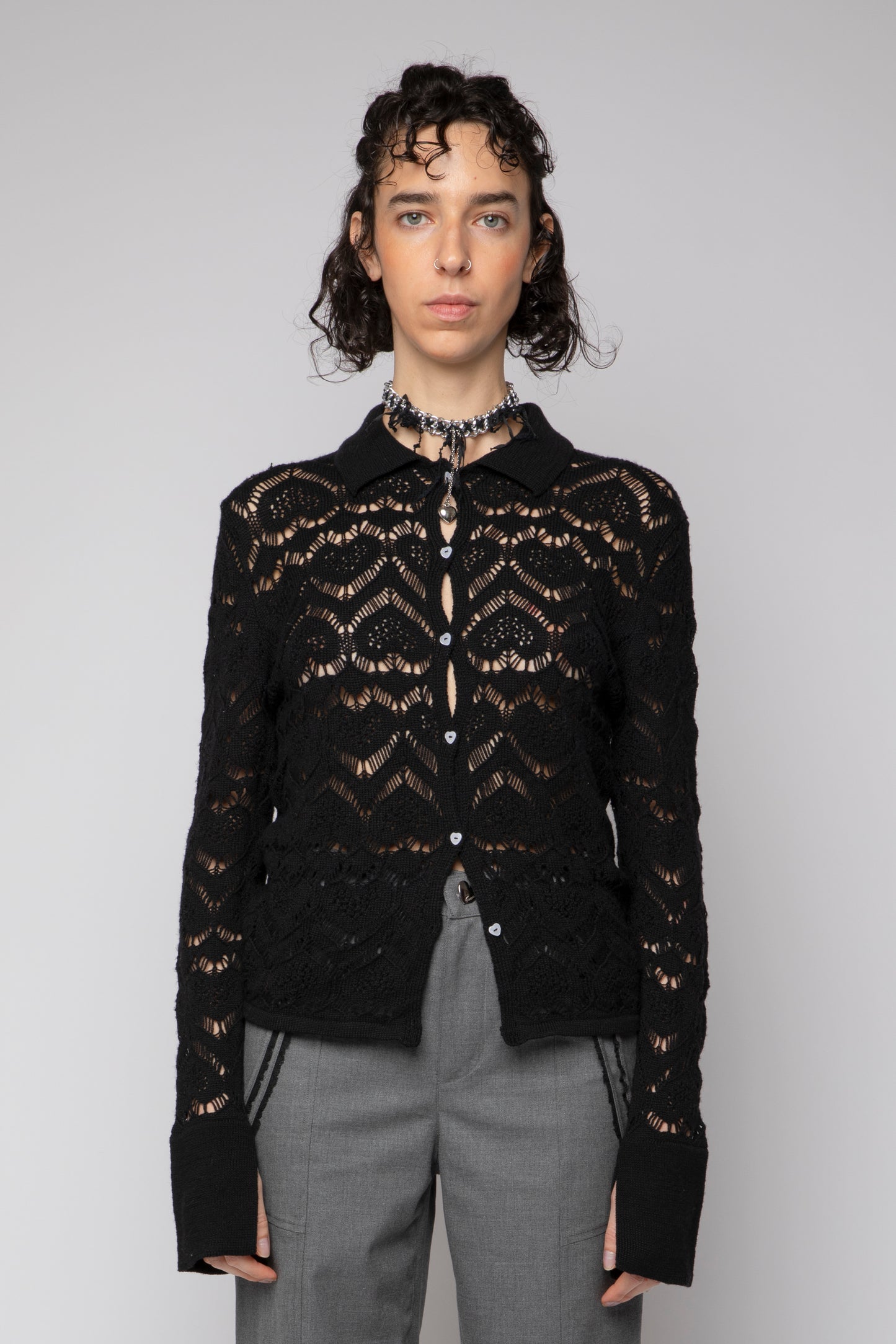 Camicia punto pizzo cuore