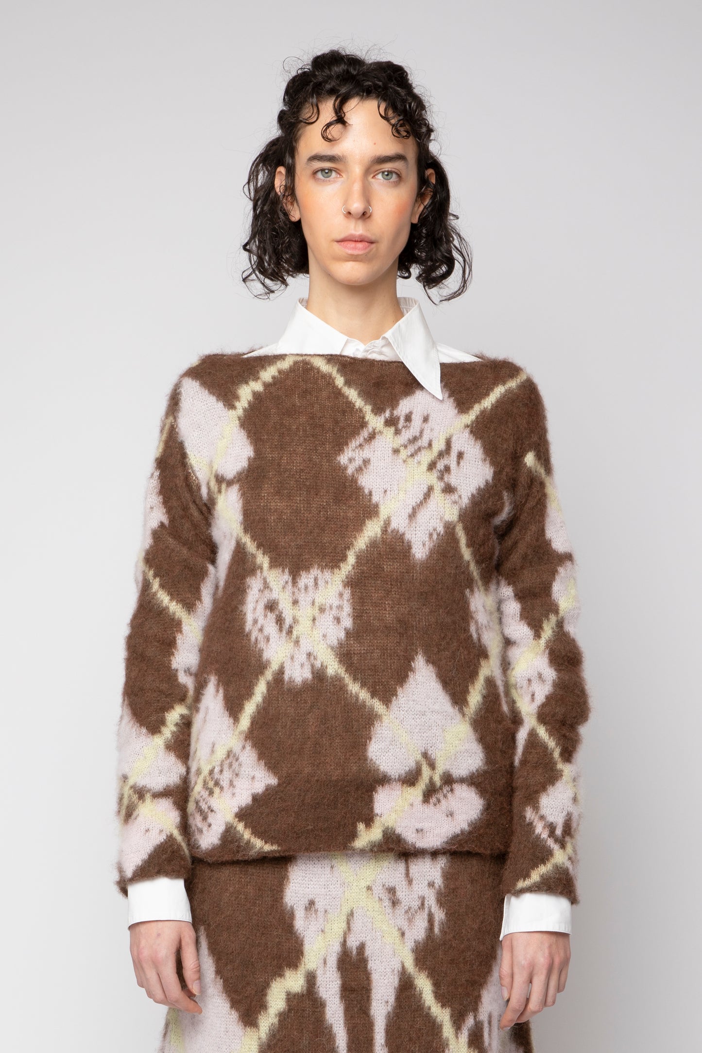 Maglione Jacquard Spazzolato