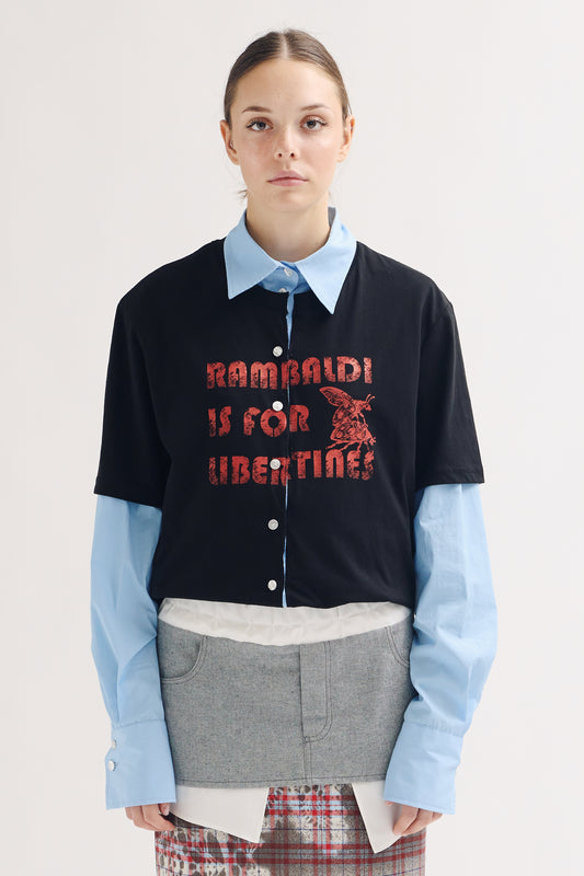 T-shirt con camicia integrata RAMBALDI IS FOR LIBERTINES