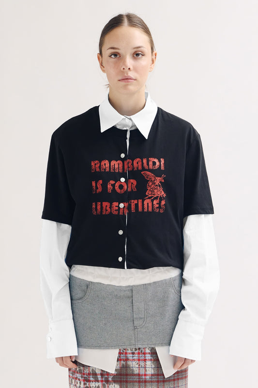 T-shirt con camicia integrata RAMBALDI IS FOR LIBERTINES