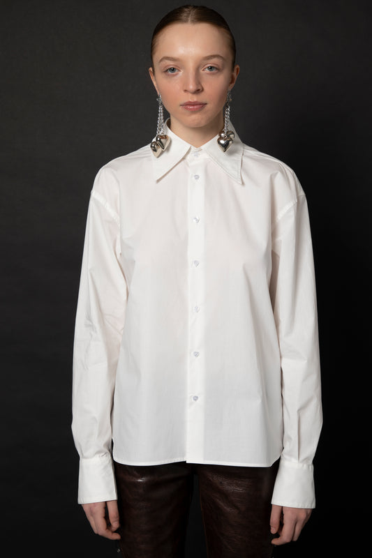 White cotton shirt with back heart