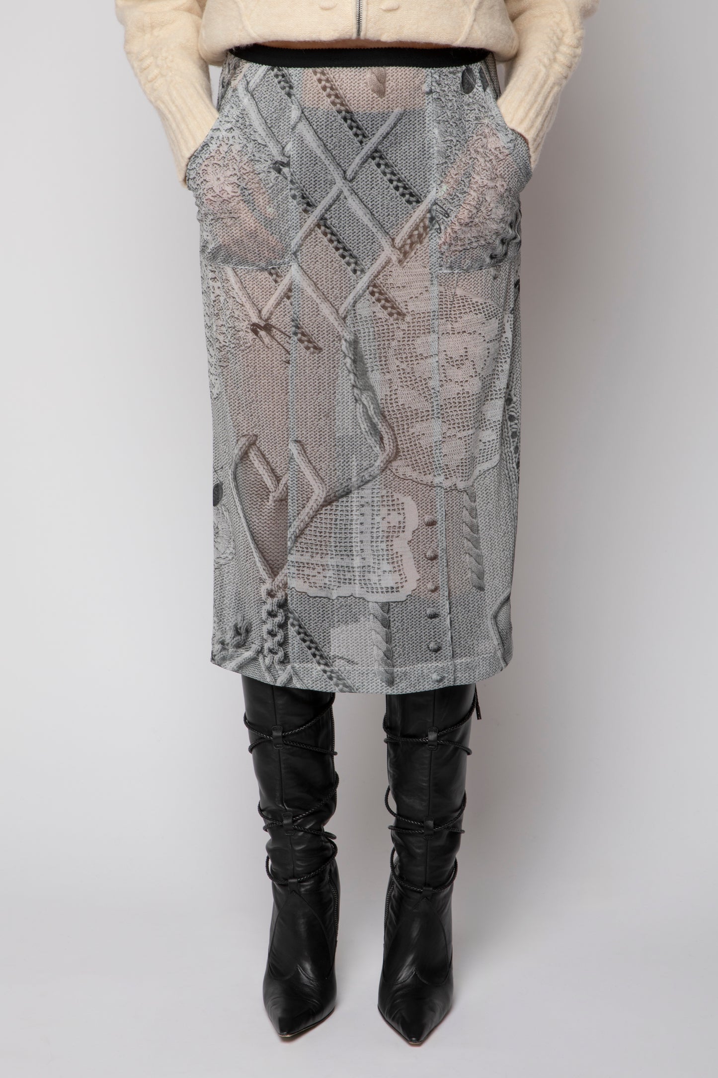 Longuette in tulle stampata