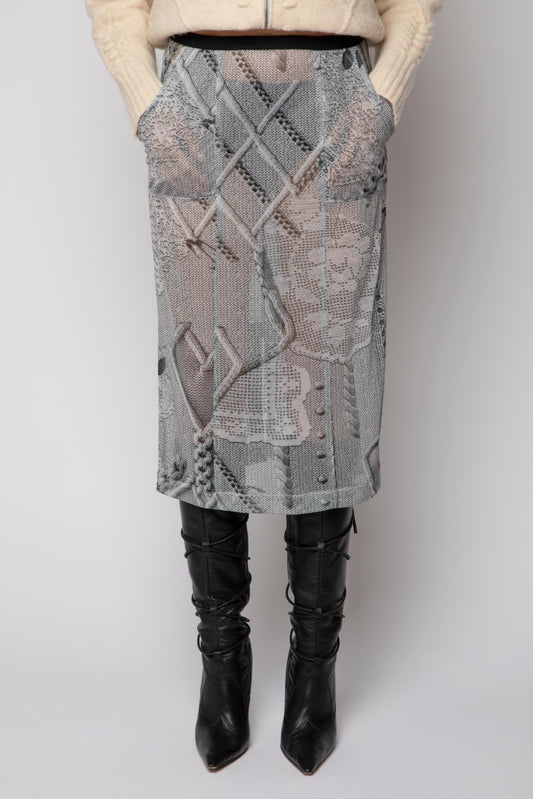 Longuette in tulle stampata