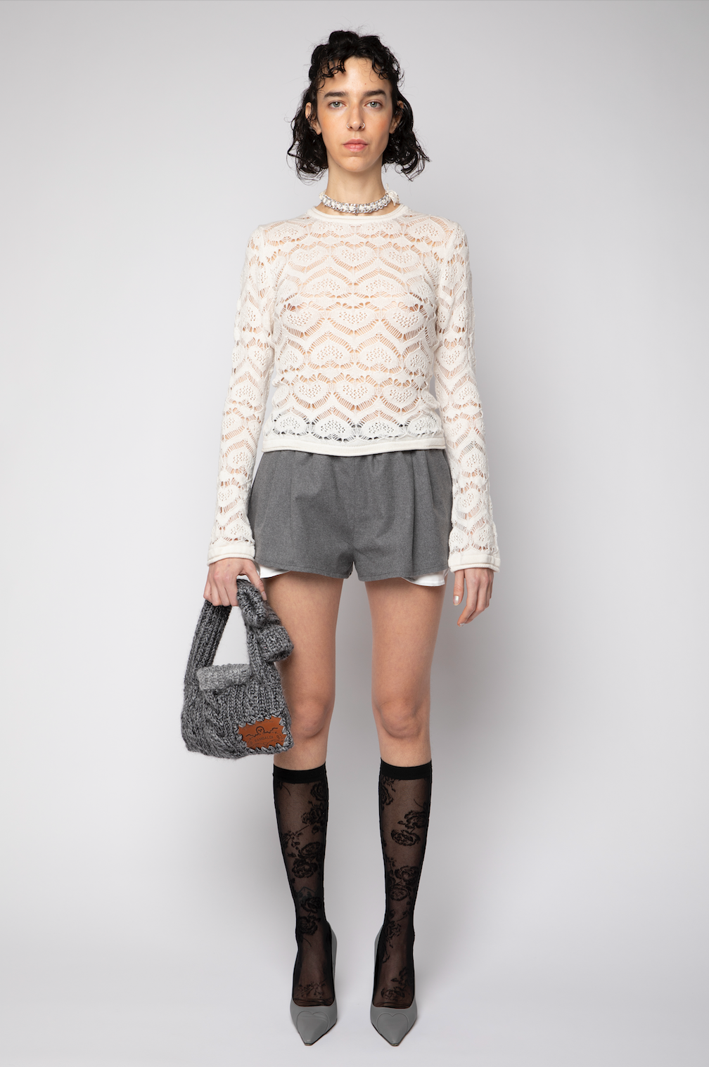 Girocollo punto pizzo cuore