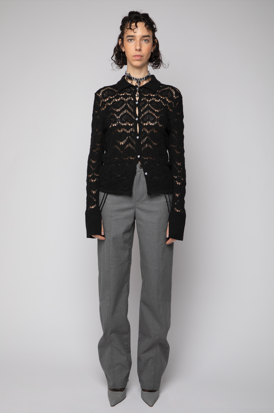 Camicia punto pizzo cuore