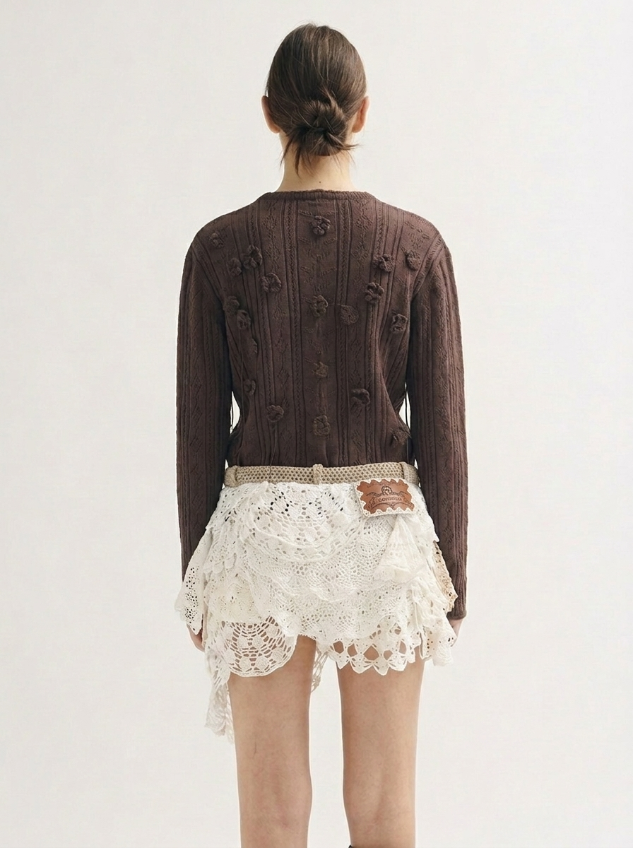 Flora crochet miniskirt