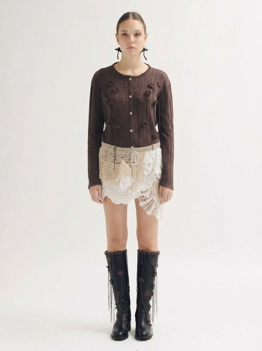 Flora crochet miniskirt