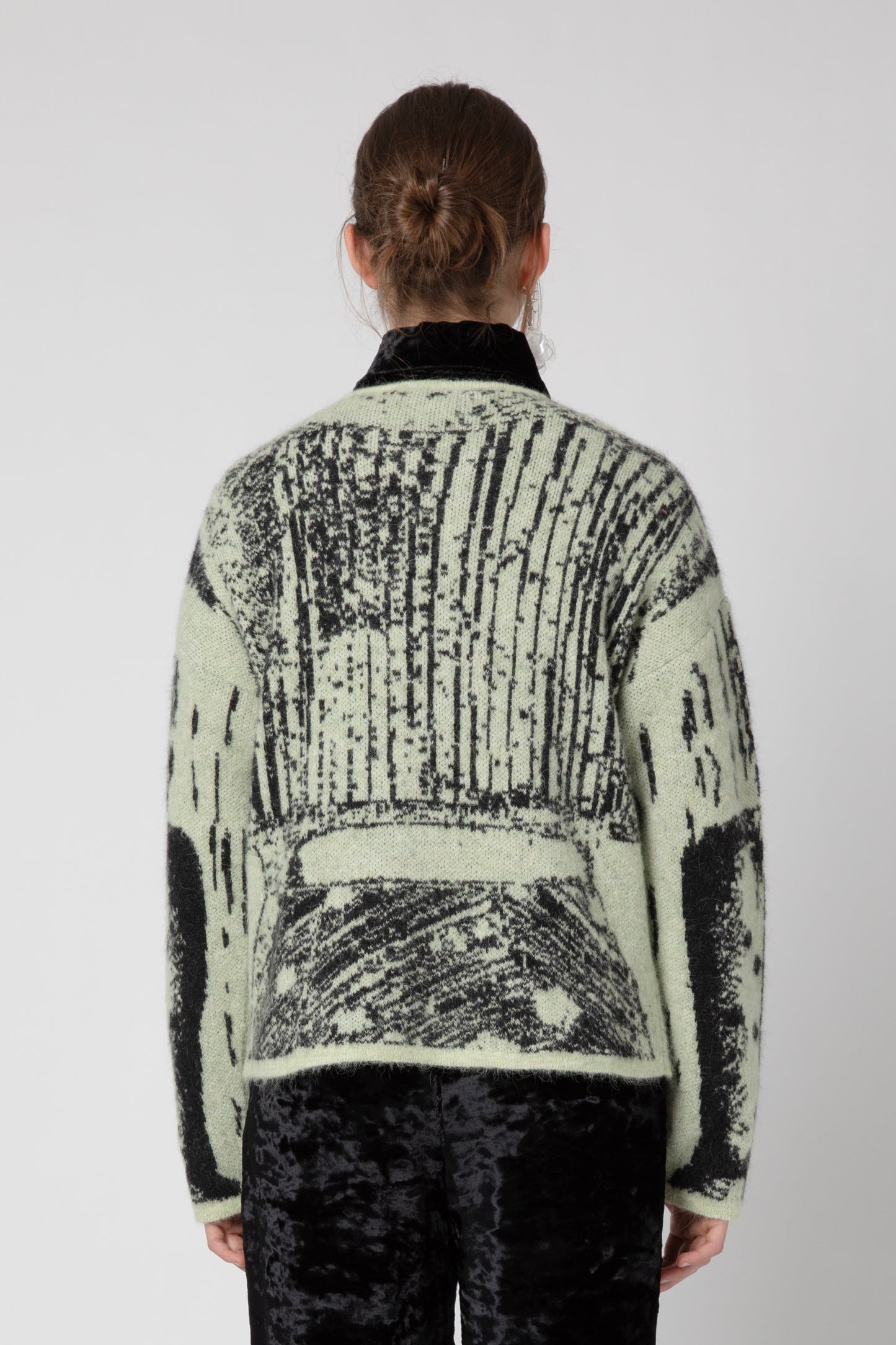 Trompe l'oeil vanisè knitwear jacket