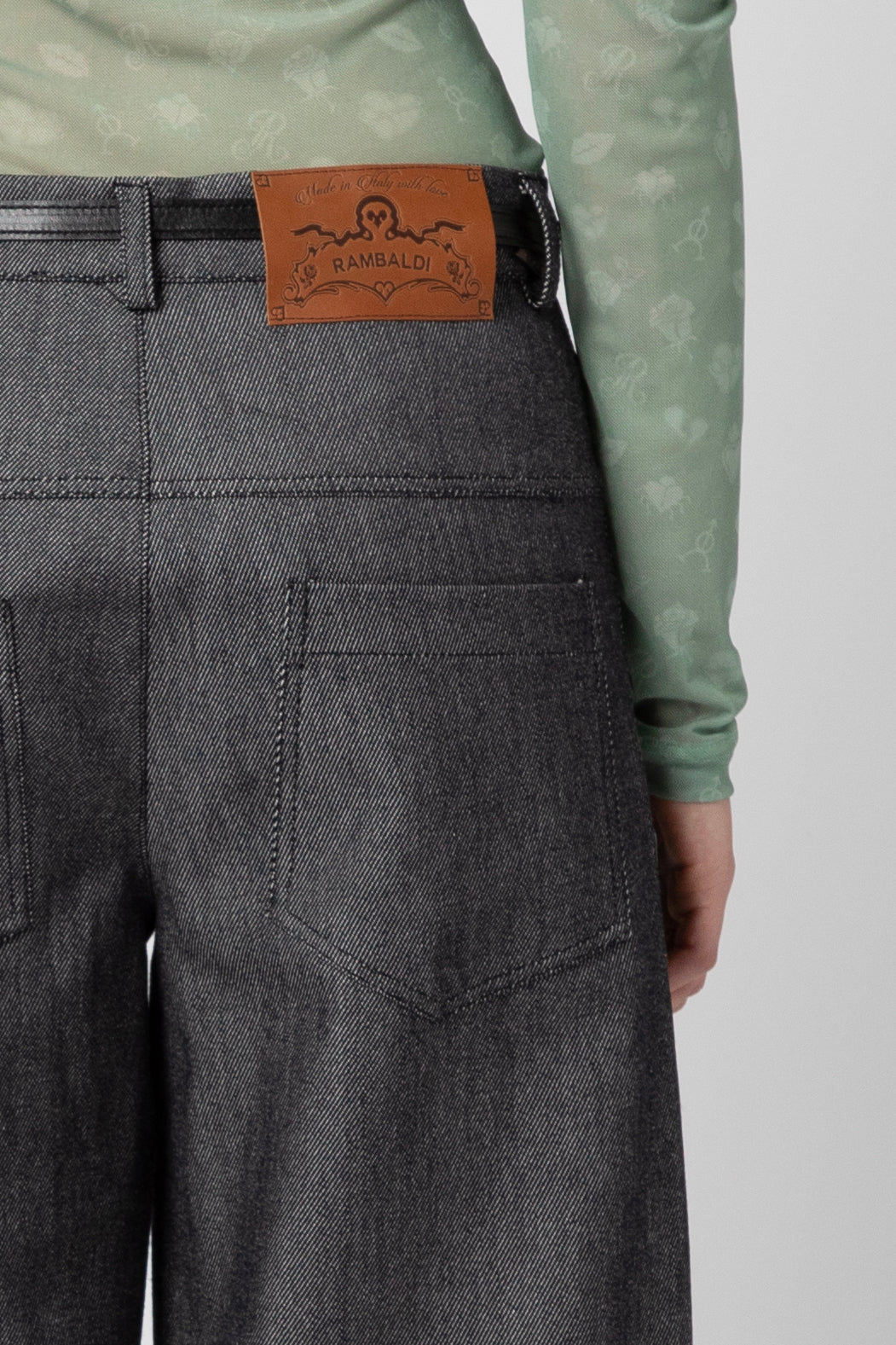 Denimwool five pockets trousers