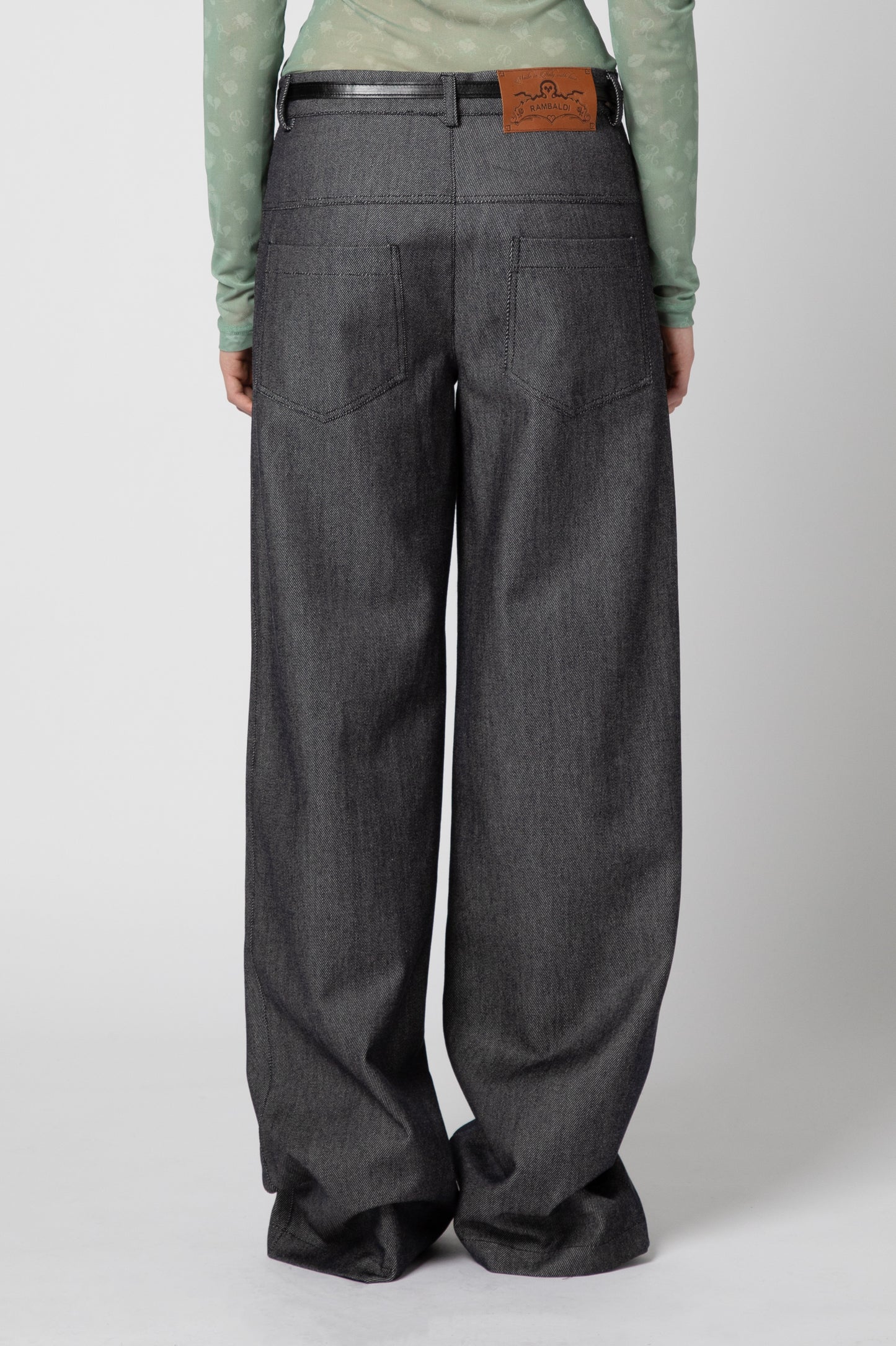 Denimwool five pockets trousers