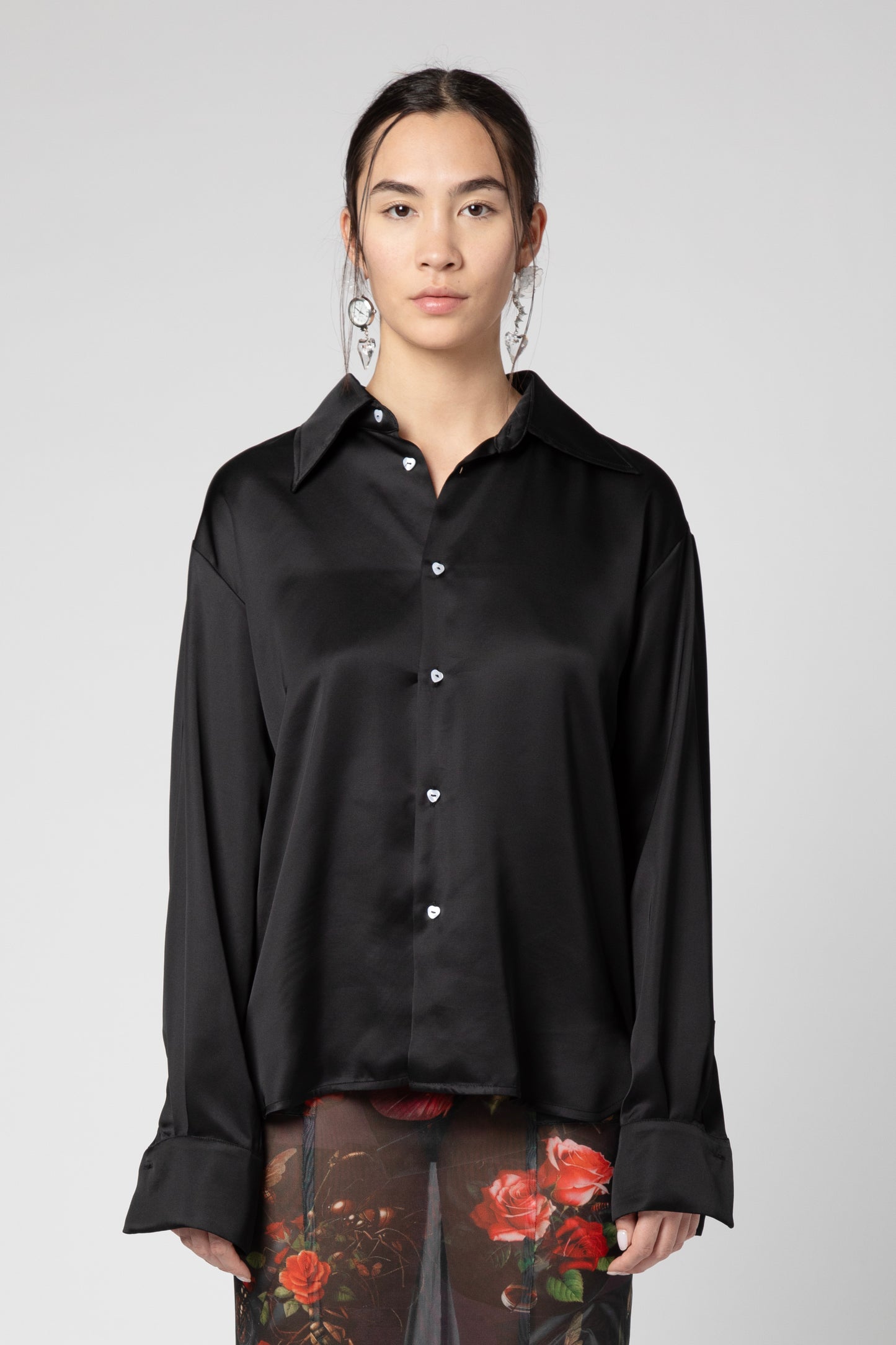 Camicia fiocco a cuore in raso