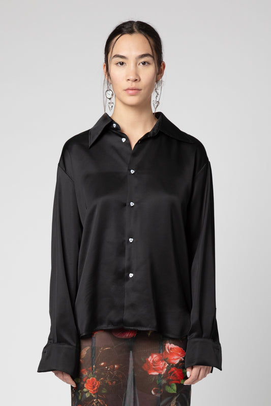 Camicia fiocco a cuore in raso