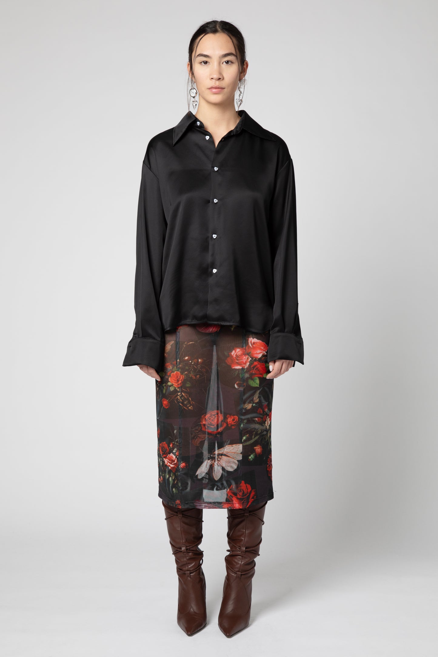 Camicia fiocco a cuore in raso