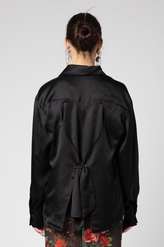 Camicia fiocco a cuore in raso