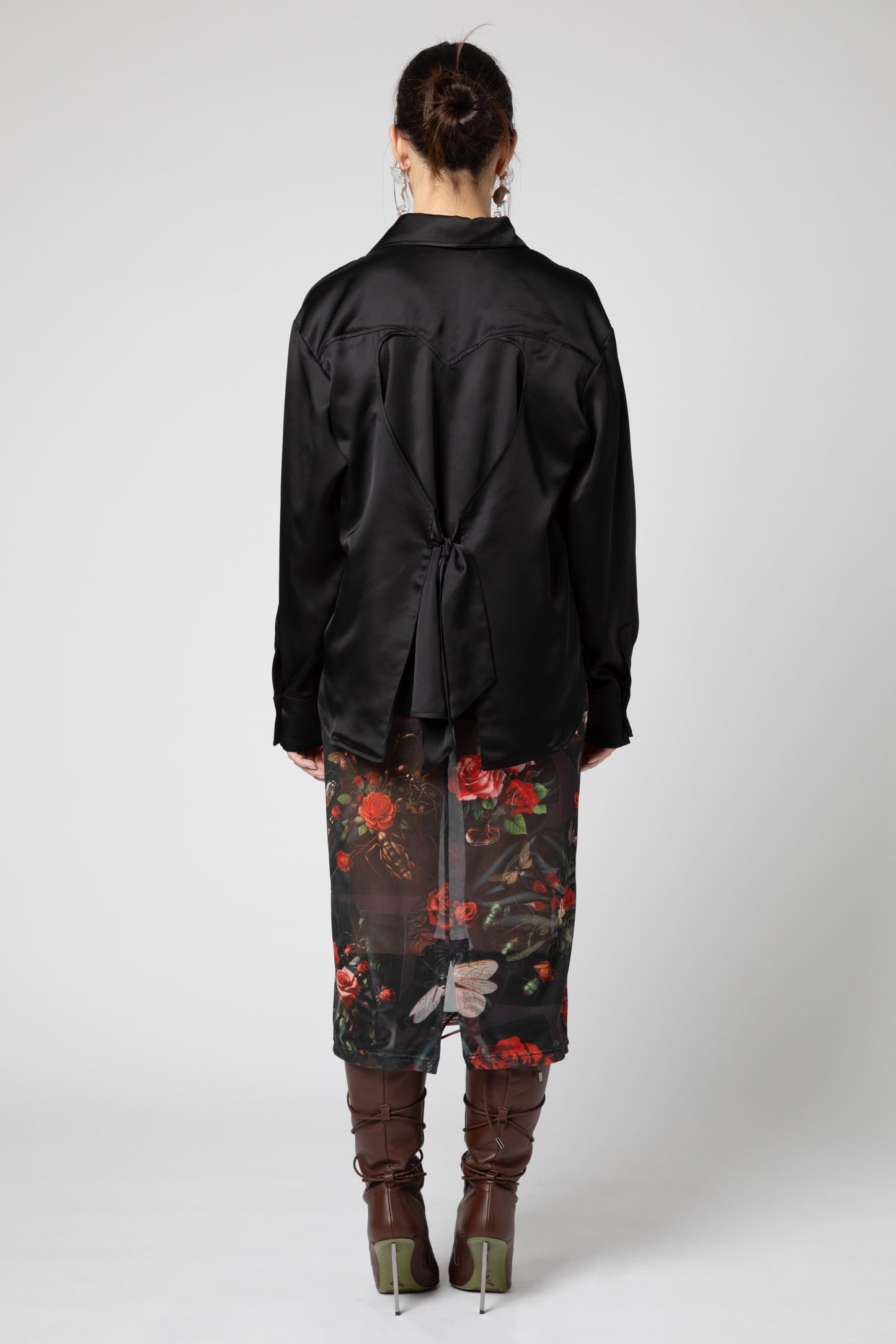 Camicia fiocco a cuore in raso